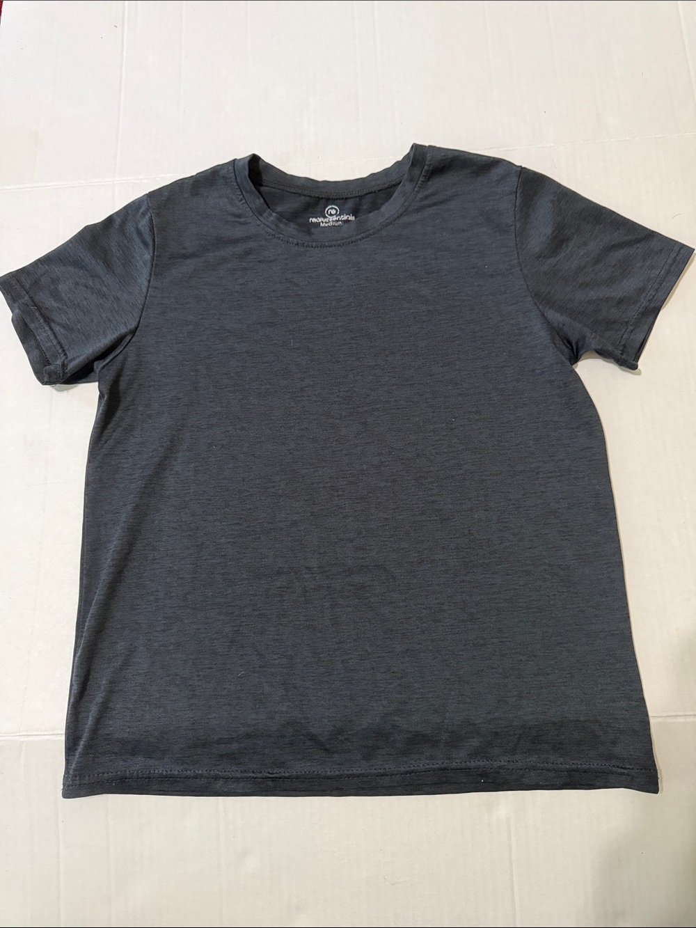 Kids Short Sleeve Athletic Crew Tee - Charcoal